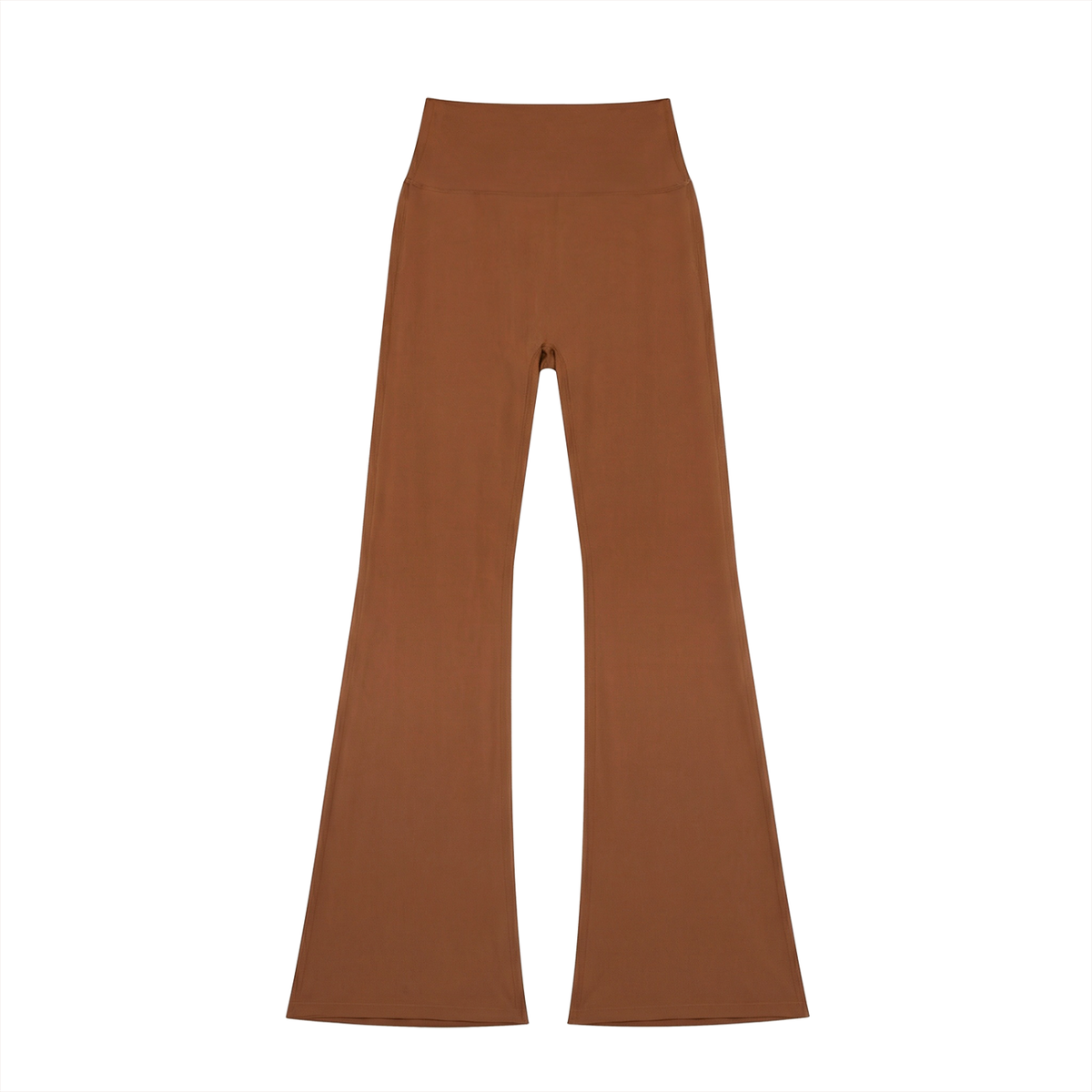 High-Rise Flare Legging in Brown, front view