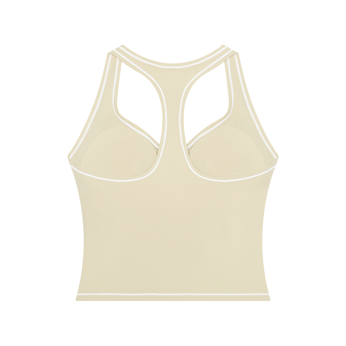 Topstitch Crop Tank in Light Apricot, back view