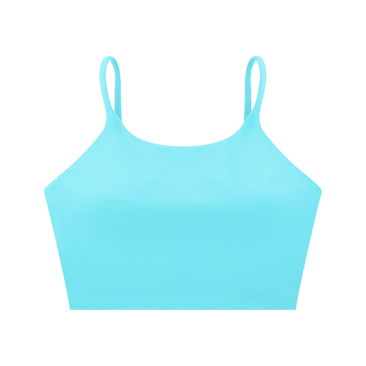 Strappy Longline Tank in Lake Blue, front view