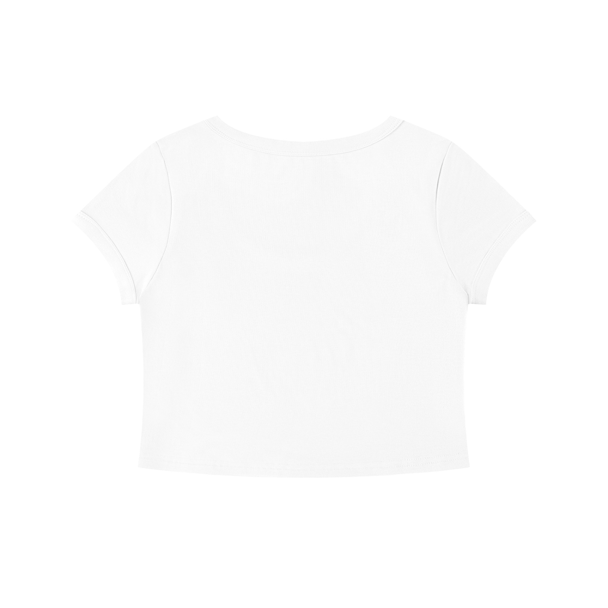 Slim Crop Tee in White, back view