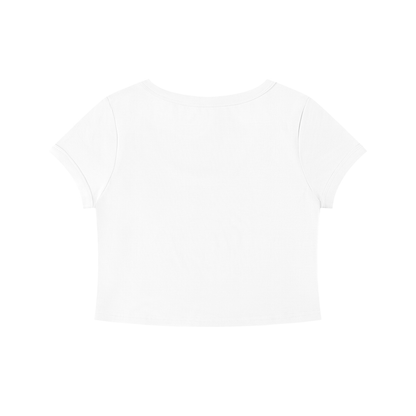Slim Crop Tee in White, back view