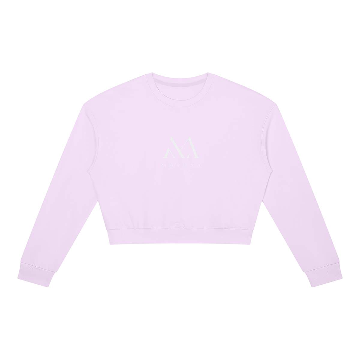 Cropped Crewneck Sweatshirt in Light Purple, front view