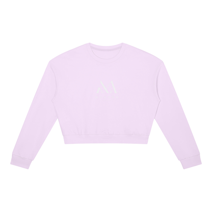 Cropped Crewneck Sweatshirt in Light Purple, front view