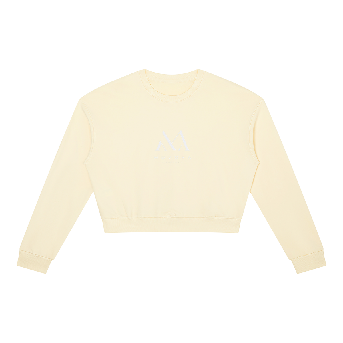 Cropped Crewneck Sweatshirt in Apricot, front view
