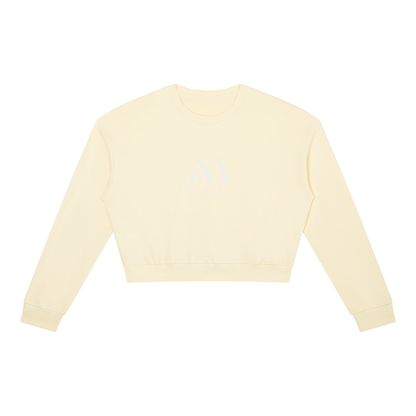 Cropped Crewneck Sweatshirt in Apricot, front view