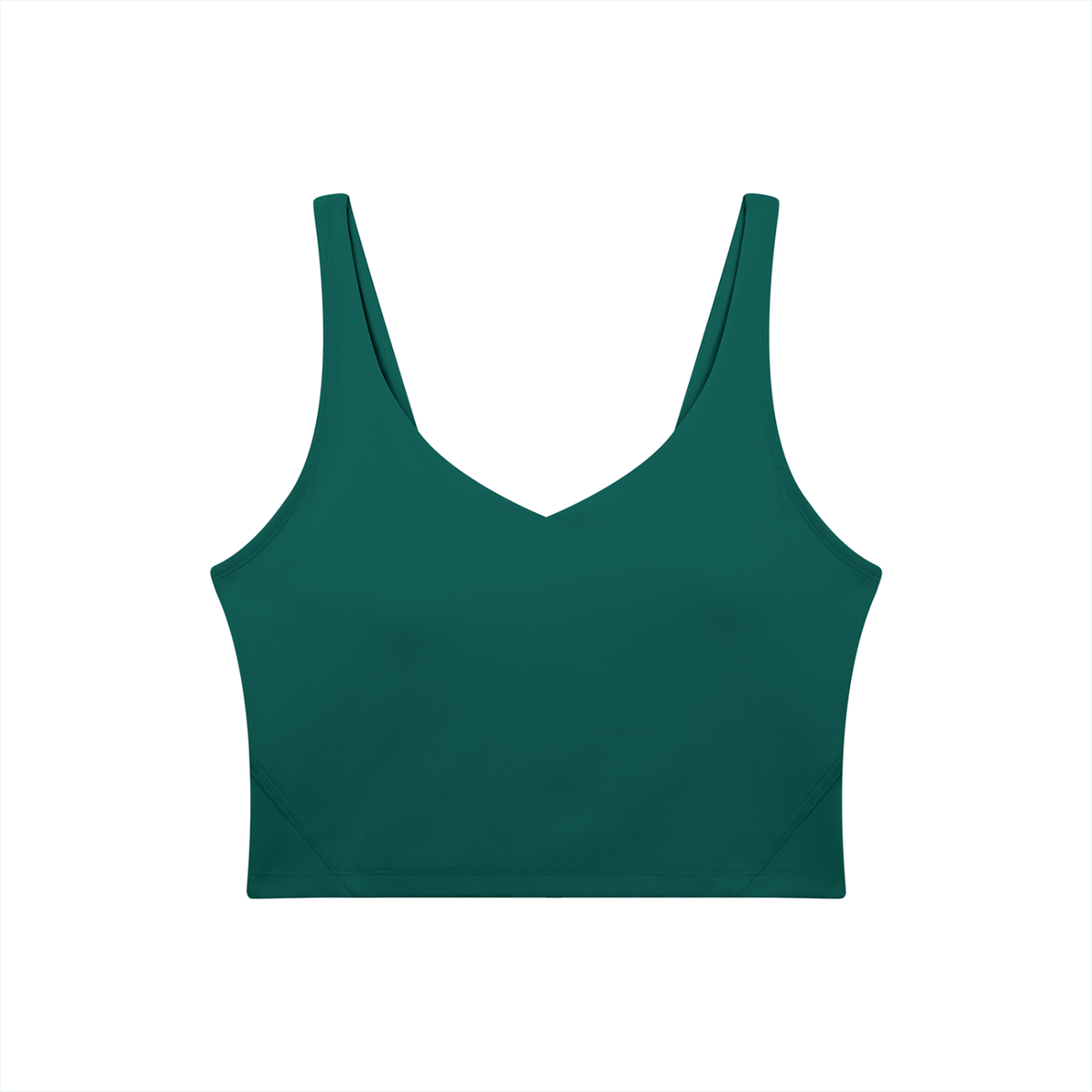 V-Neck Longline Tank in Dark Green, front view