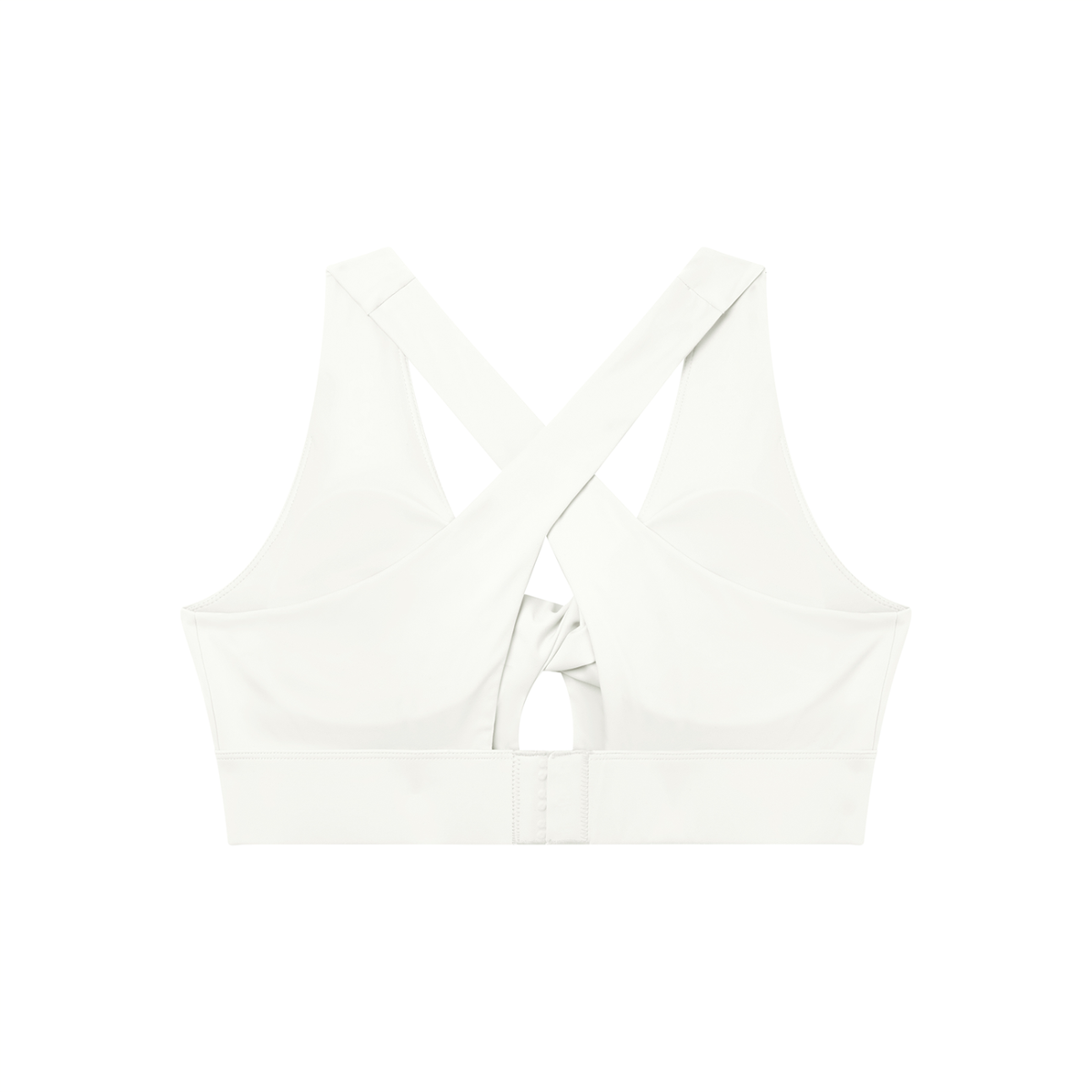 Twist-Front Sports Bra in White, back view