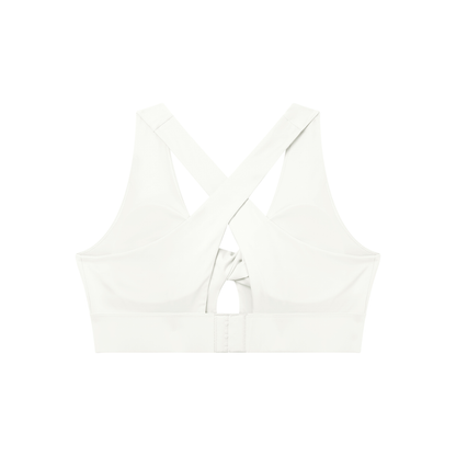 Twist-Front Sports Bra in White, back view