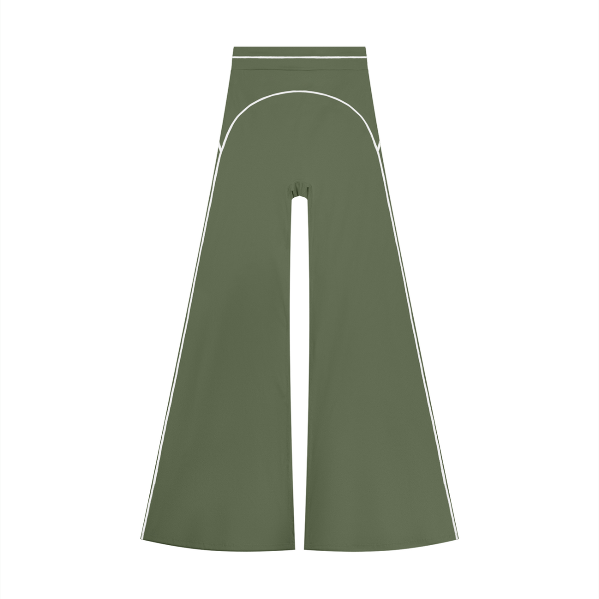 High-Rise Flare Pant in Gray Green, front view