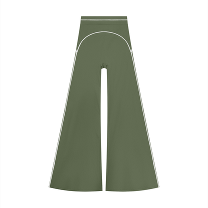 High-Rise Flare Pant in Gray Green, front view