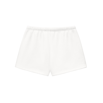 Drawstring Sweatshort in White, back view