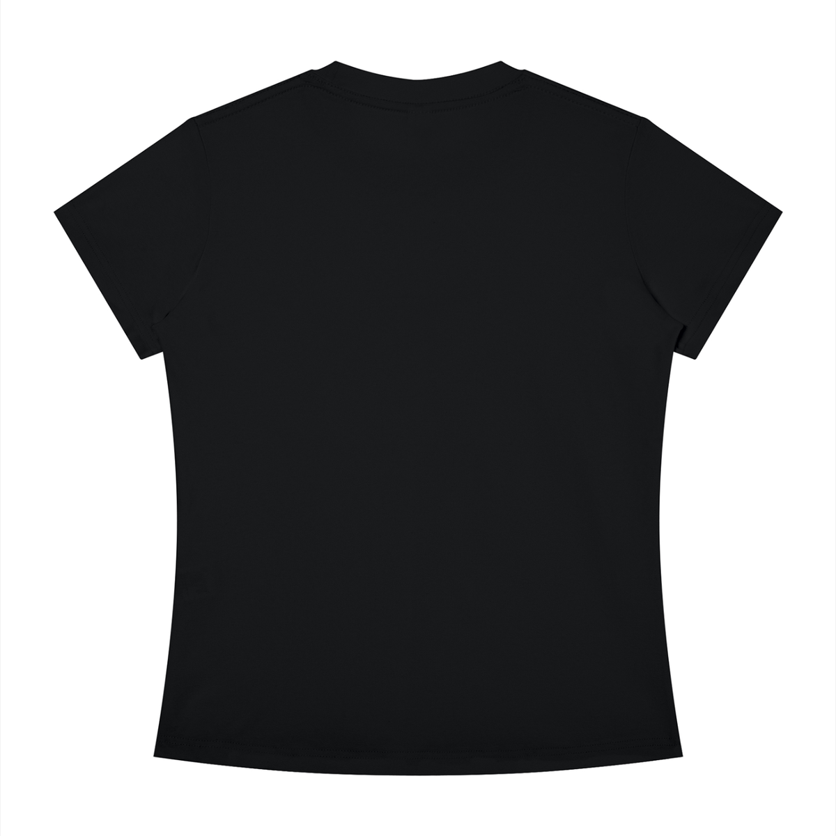 Slim Crewneck Tee in Black, back view