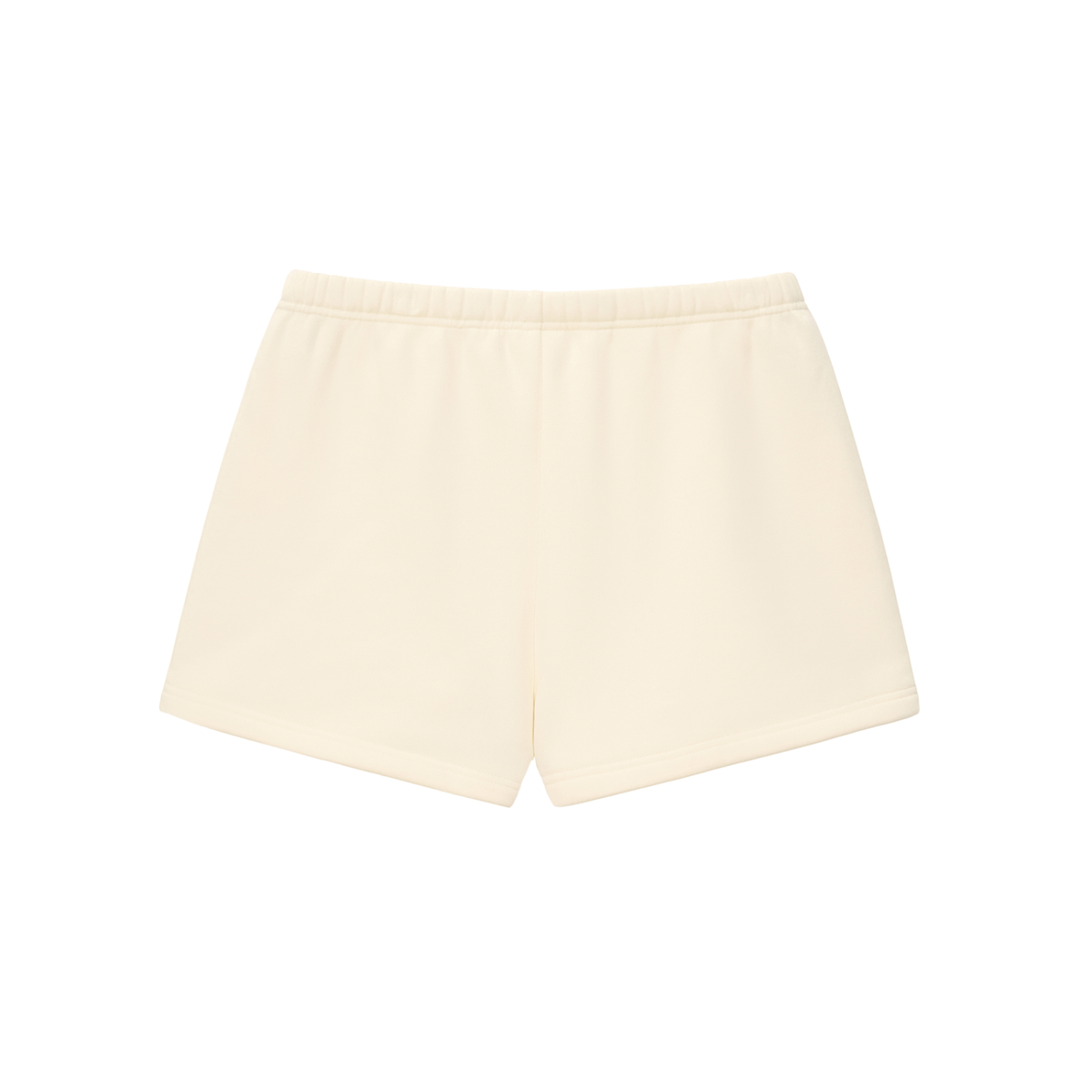 Drawstring Sweatshort in Cream Apricot, back view