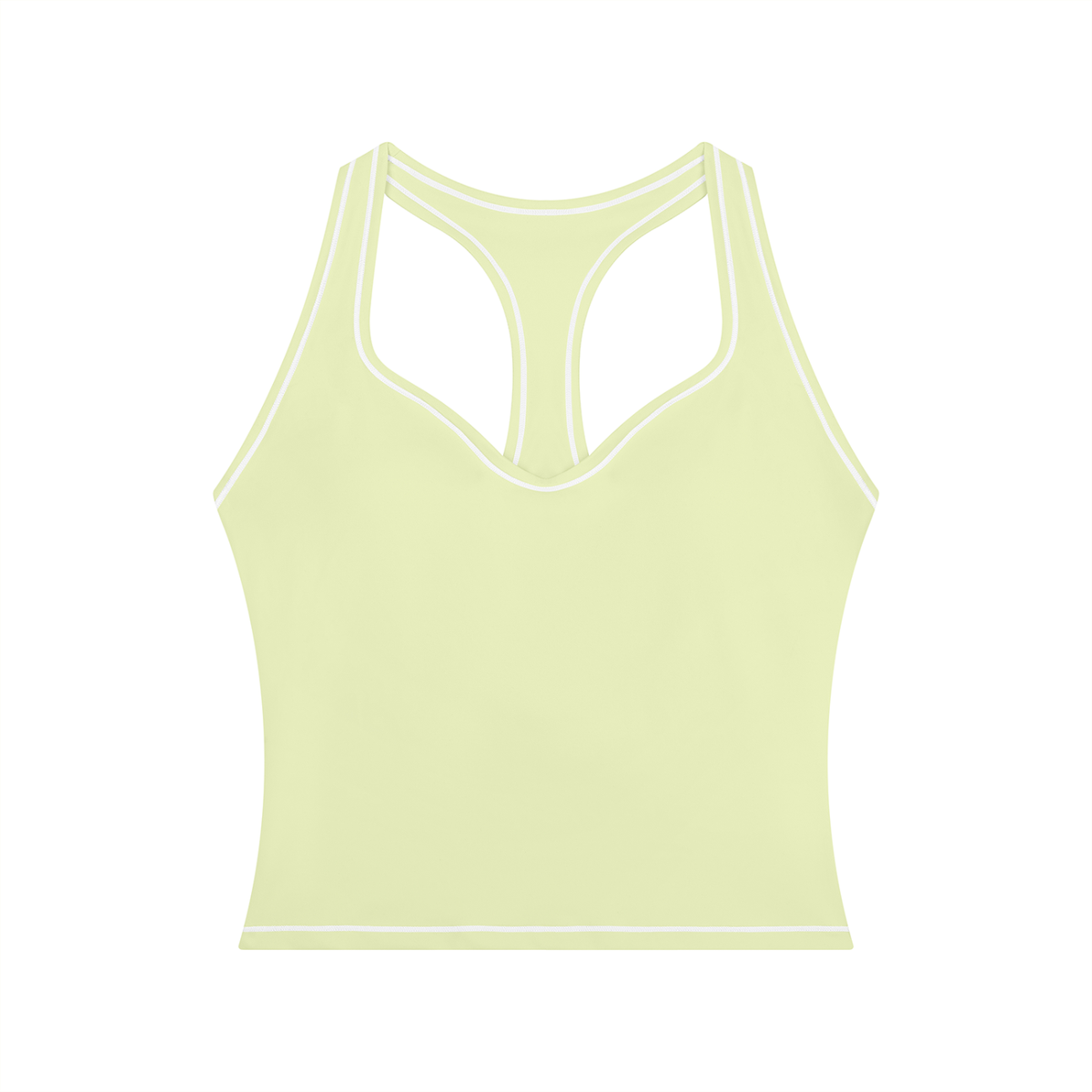 Topstitch Crop Tank in Light Green, front view