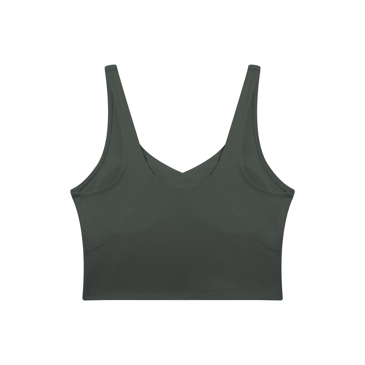 V-Neck Longline Tank in Gray, back view