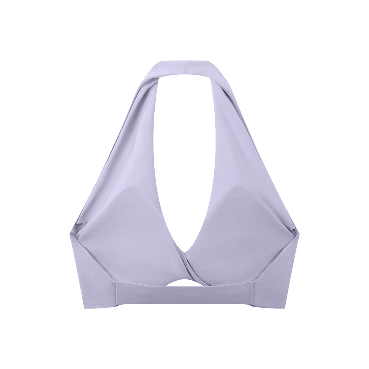 Pleated Halter Sports Bra in Purple, back view
