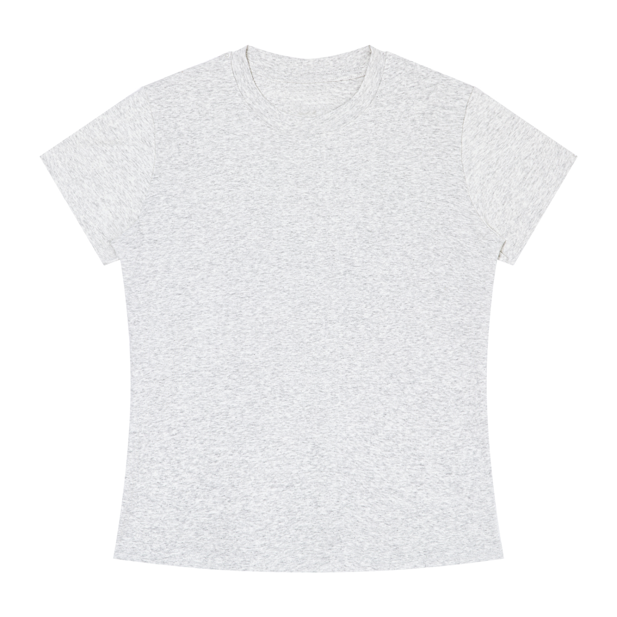 Slim Crewneck Tee in Oat Gray, front view