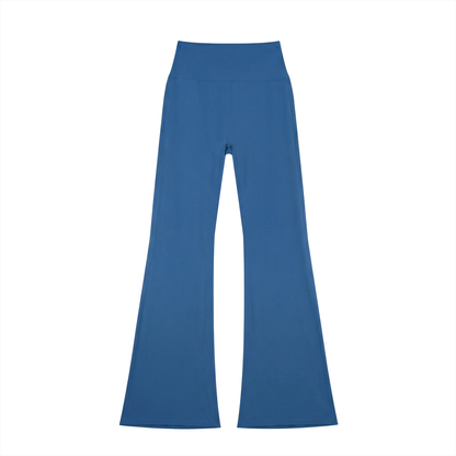 High-Rise Flare Legging in Colorful Blue, front view