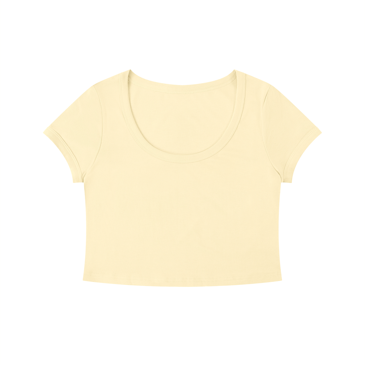 Slim Crop Tee in Apricot, front view