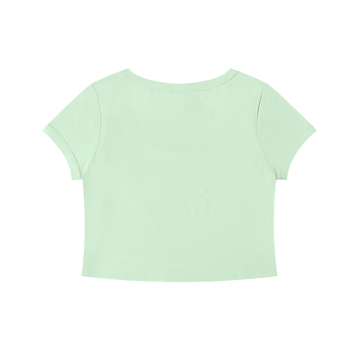 Slim Crop Tee in Light Green, back view