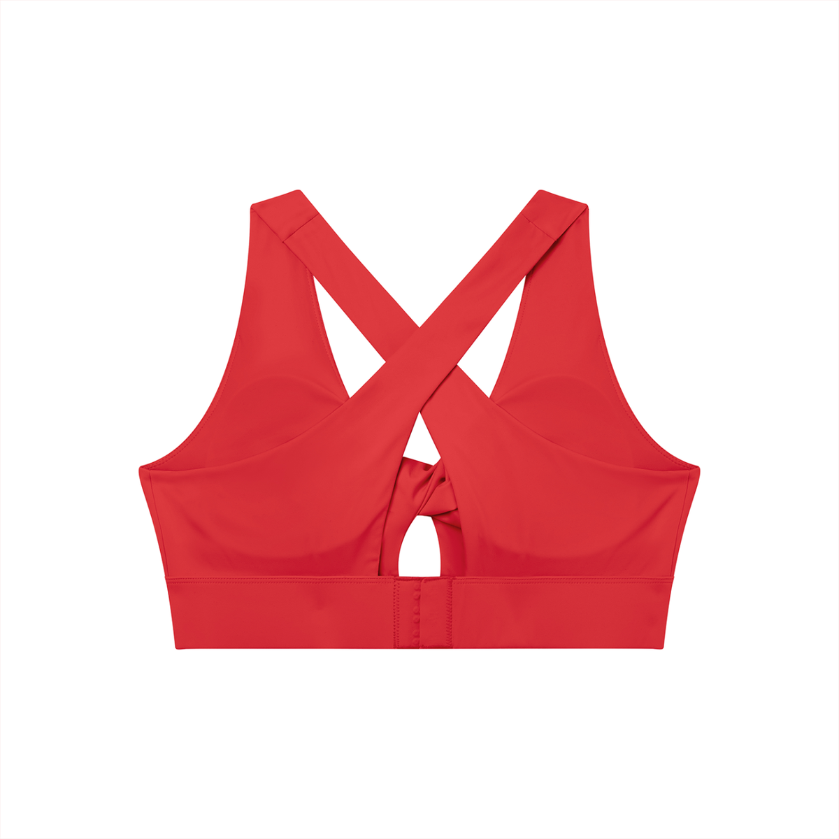 Twist-Front Sports Bra in Red, back view
