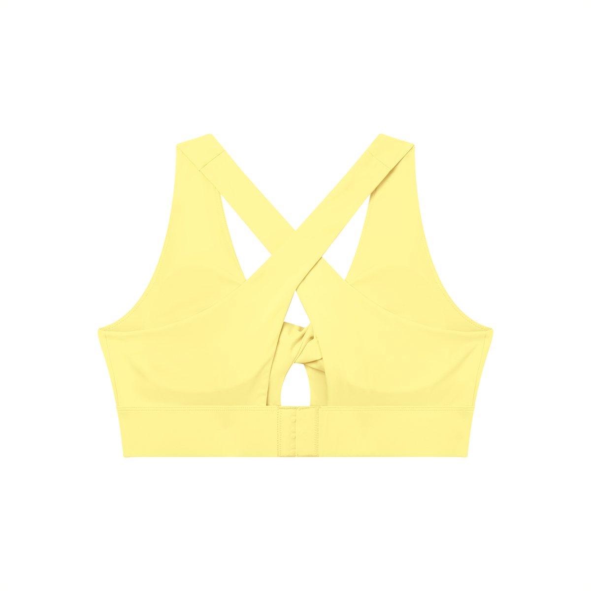 Twist-Front Sports Bra in Yellow, back view