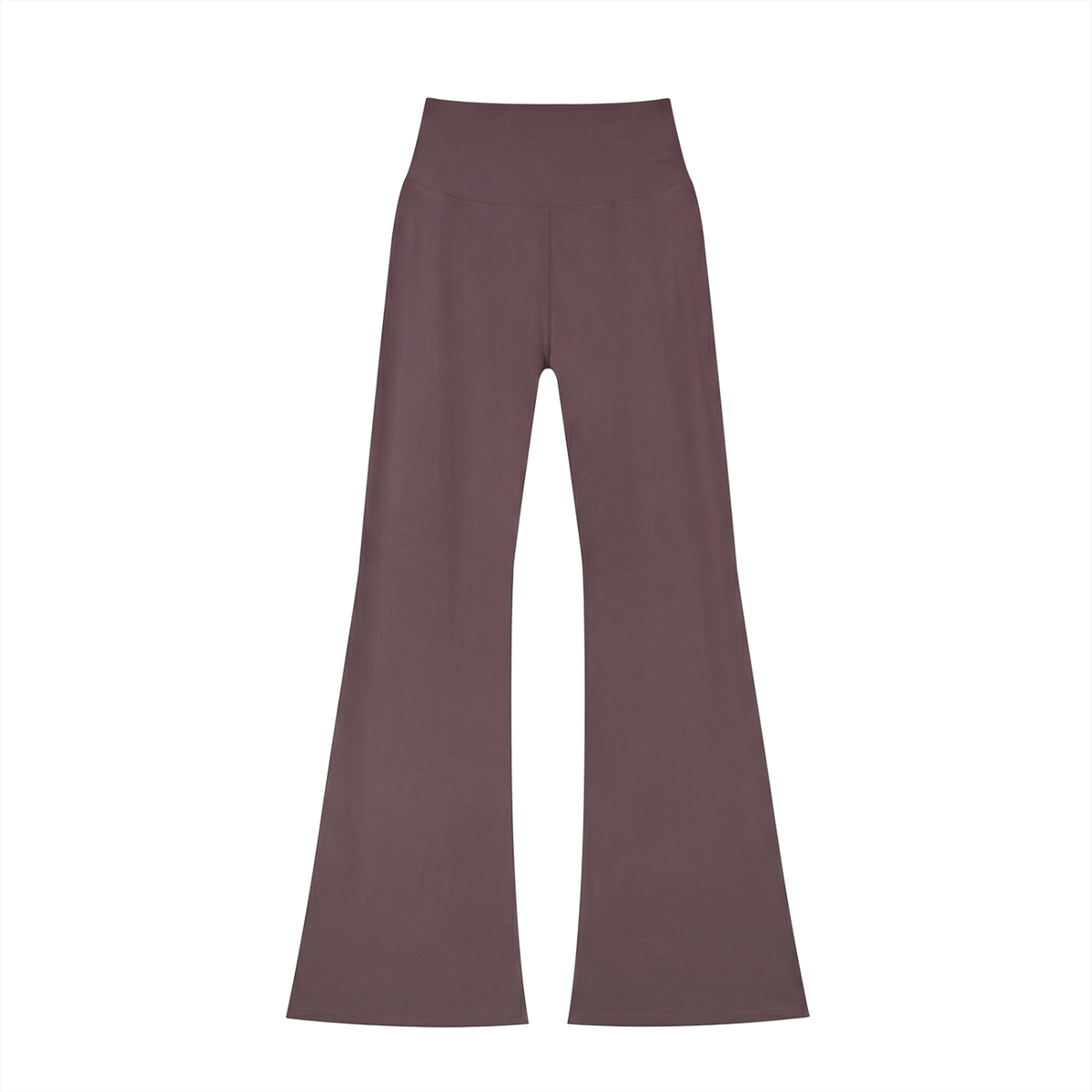 High-Rise Flare Legging in Plum Purple, back view