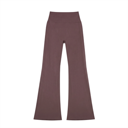 High-Rise Flare Legging in Plum Purple, front view