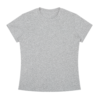 Slim Crewneck Tee in Flower Gray, front view