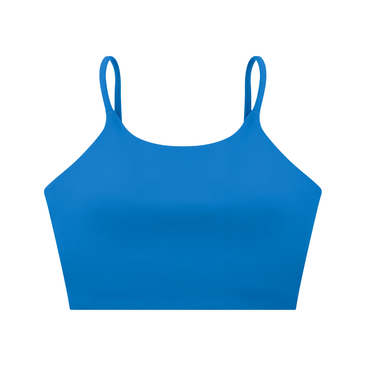 Strappy Longline Tank in Colorful Blue, front view