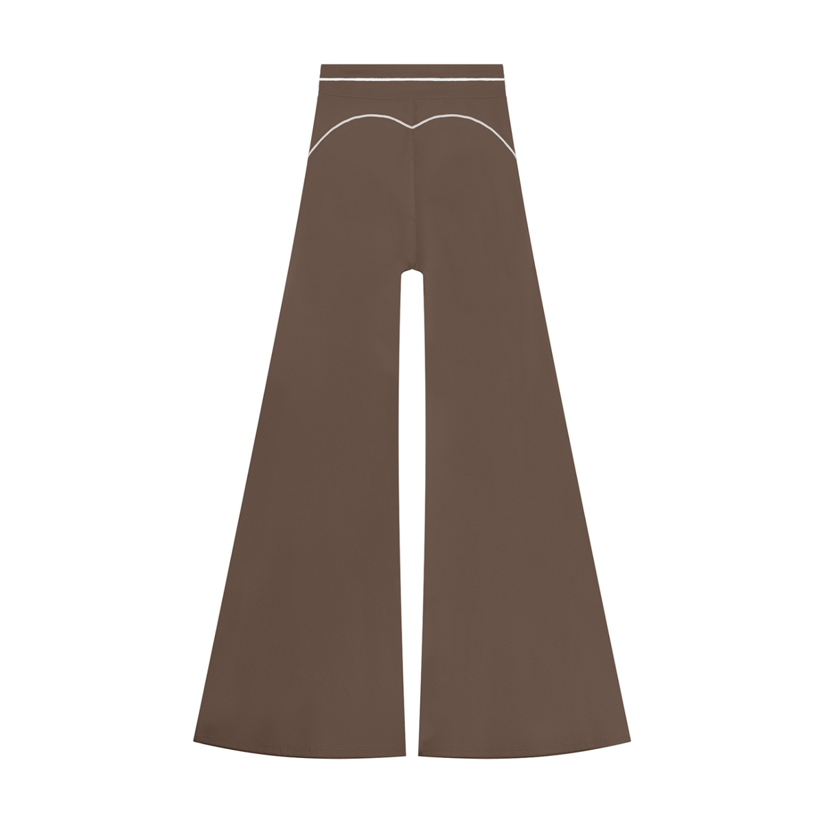High-Rise Flare Pant in Coffee, back view