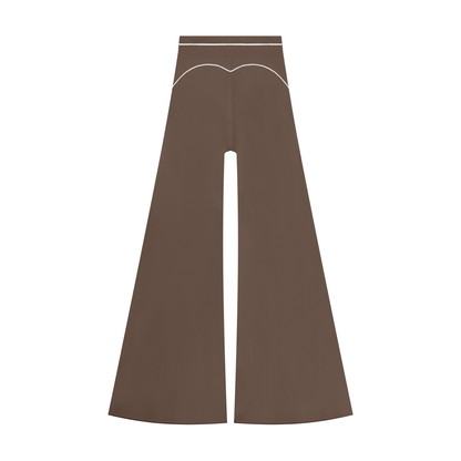High-Rise Flare Pant in Coffee, back view