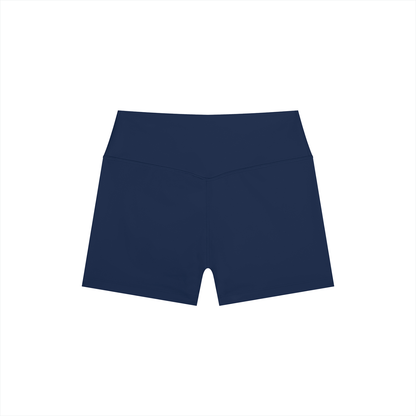 High-Rise Bike Short in Navy Blue, back view