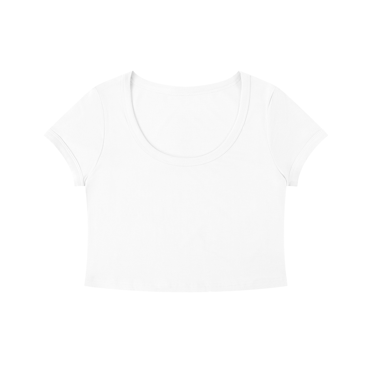 Slim Crop Tee in White, front view