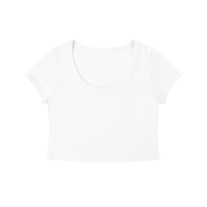 Slim Crop Tee in White, front view