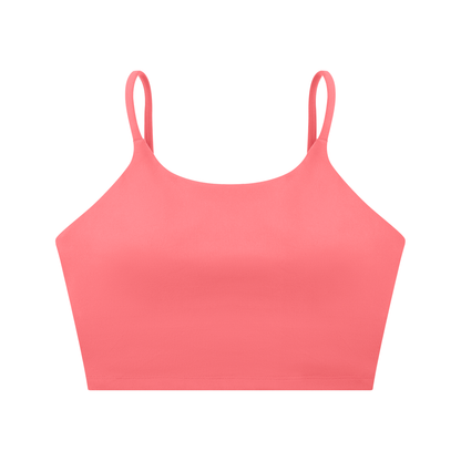 Strappy Longline Tank in Rose Pink, front view