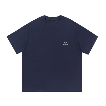 How Lucky Are We Tee in Navy Blue, front view