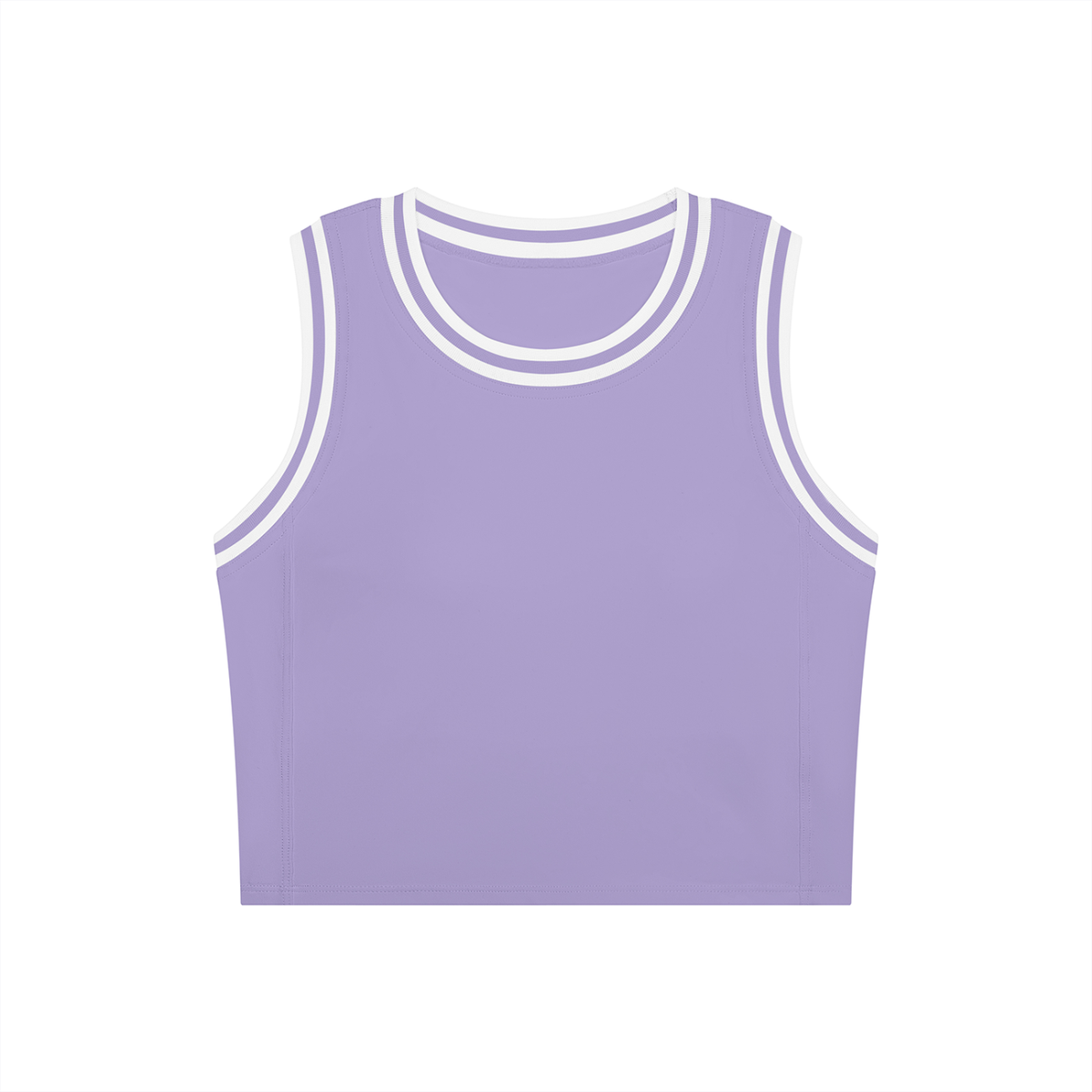 Color Block Crop Tank in Purple with White, front view
