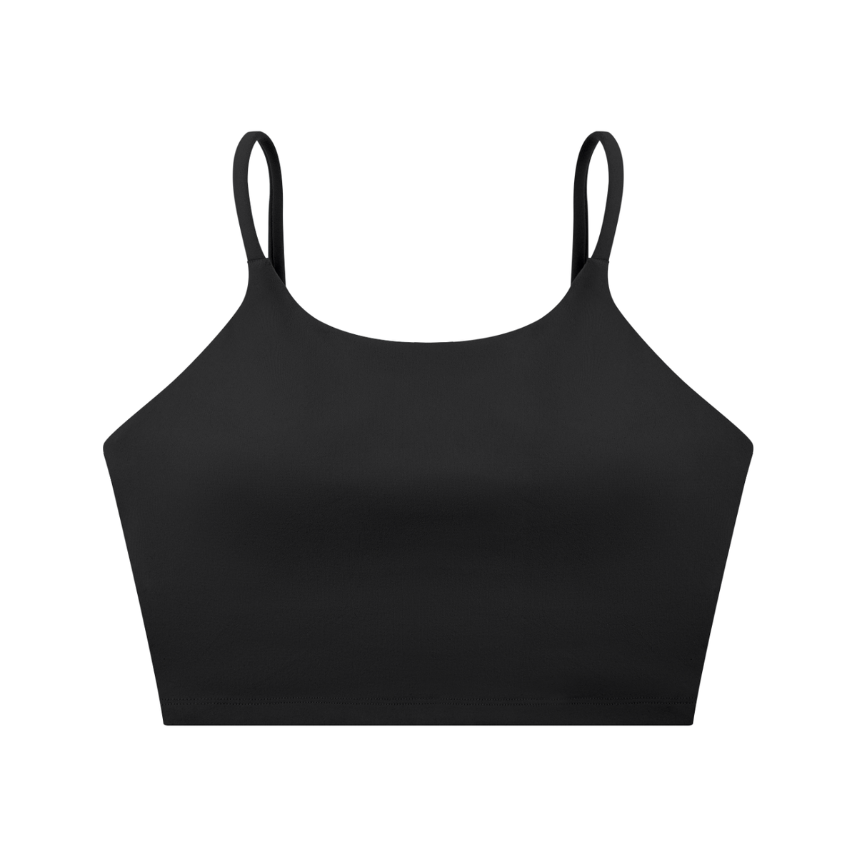 Strappy Longline Tank in Black, front view
