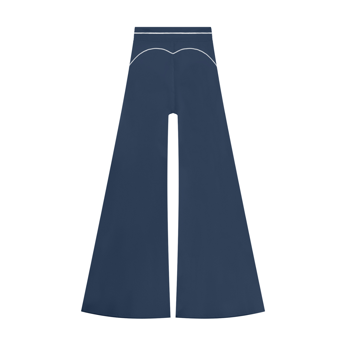High-Rise Flare Pant in Navy Blue, back view