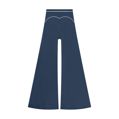 High-Rise Flare Pant in Navy Blue, back view