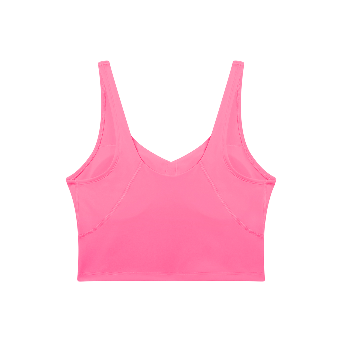 V-Neck Longline Tank in Rose Red, back view