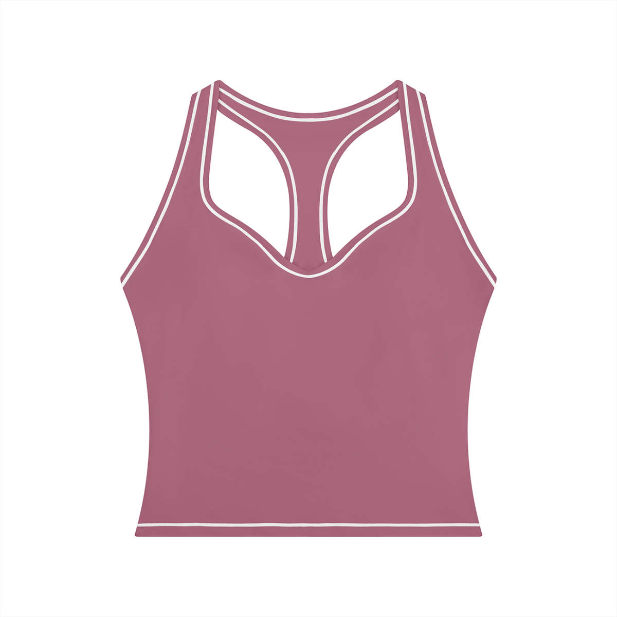 Topstitch Crop Tank in Purple, front view