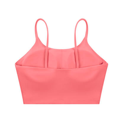 Strappy Longline Tank in Rose Pink, back view