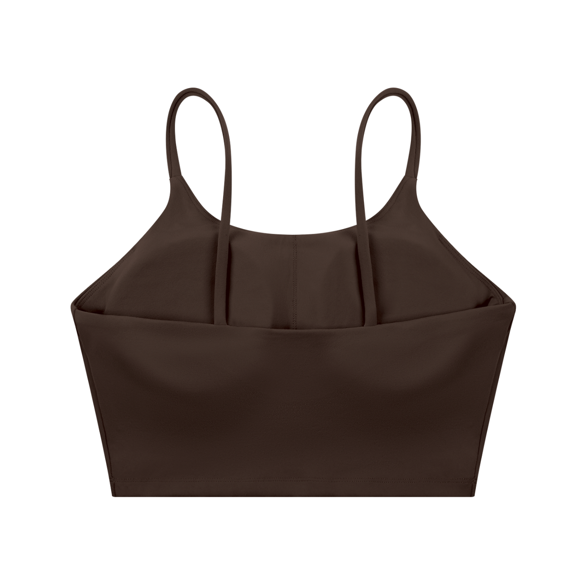 Strappy Longline Tank in Coffee, back view