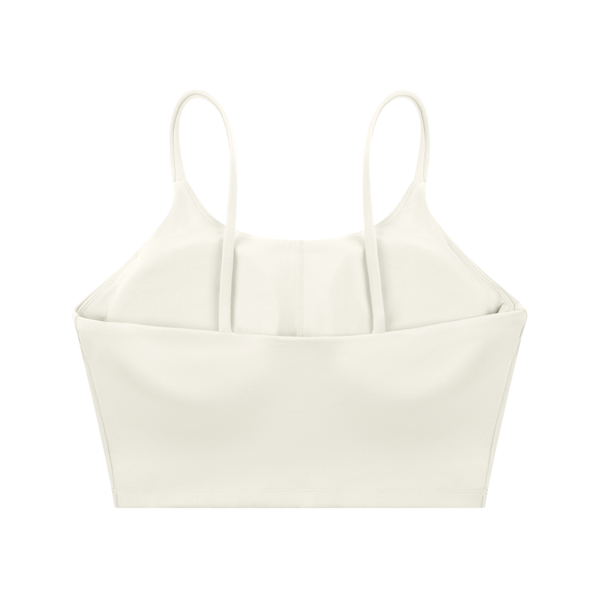 Strappy Longline Tank in White, back view