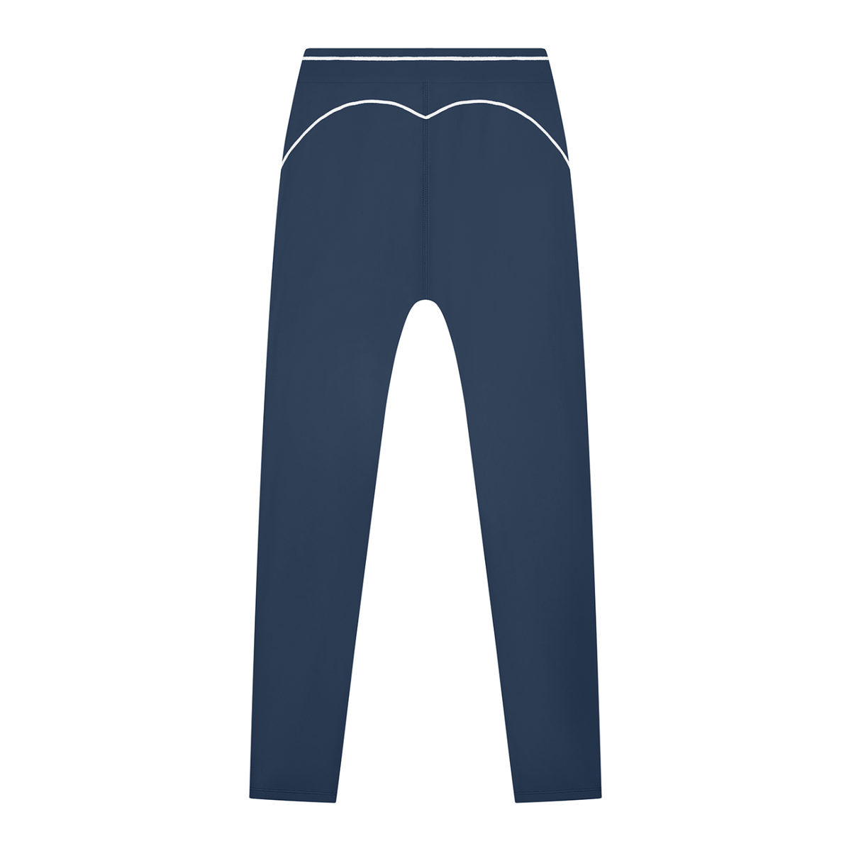 Topstitch High-Rise Legging in Navy Blue, back view