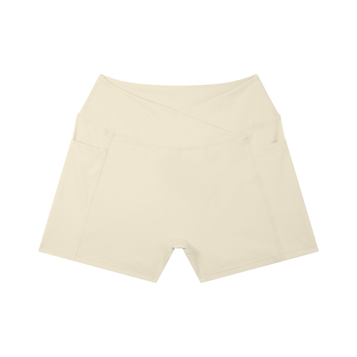 High-Rise Pocket Short in Light Apricot, front view
