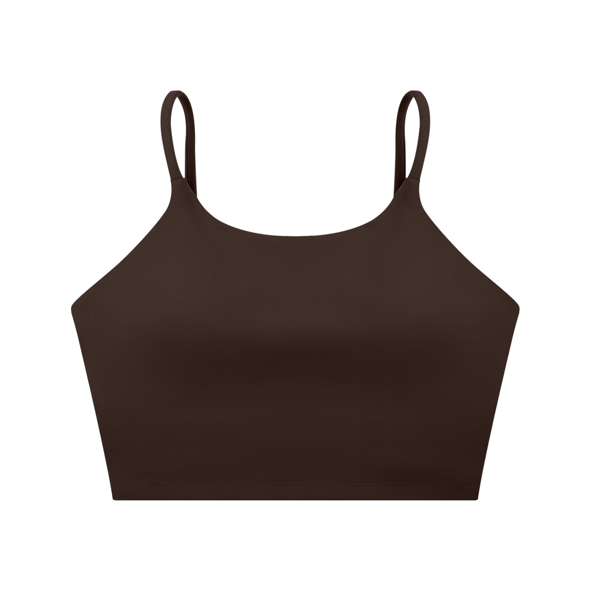 Strappy Longline Tank in Coffee, front view