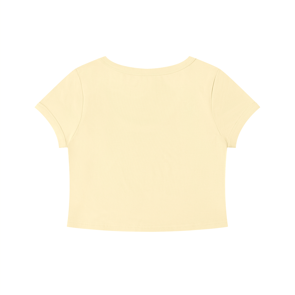 Slim Crop Tee in Apricot, back view